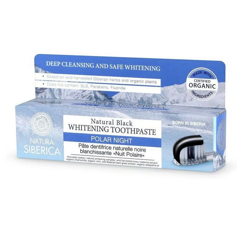 Natura Siberica Polar Night fluoridmentes fekete fogkrém fehérítő hatással - 100g Natura Siberica Polar Night fluoridmentes fekete fogkrém fehérítő hatással - 100g