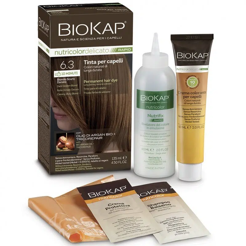 Biokap Nutricolor Rapid Tartós hajfesték Nr 6.3 sötét arany szőke - 135ml Biokap Nutricolor Rapid Tartós hajfesték Nr 6.3 sötét arany szőke - 135ml