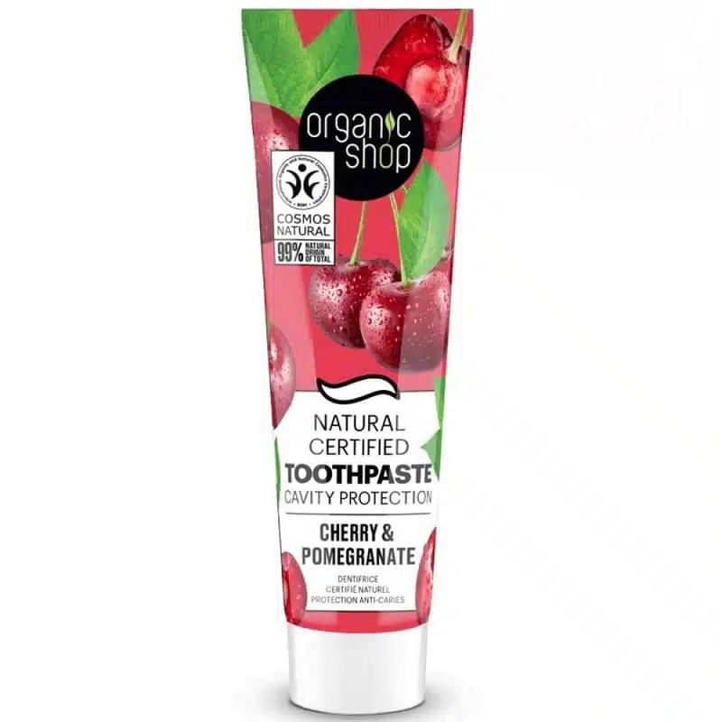Organic Shop Minősített szuvasodás elleni fogkrém cseresznyével és gránátalmával - 100g Organic Shop Minősített szuvasodás elleni fogkrém cseresznyével és gránátalmával - 100g