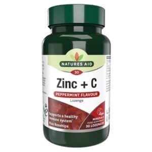 Natures Aid Zinc+C (C+Cink) szopogató tabletta borsmenta ízzel - 30db