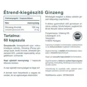 Vitaking Ginzeng kapszula - 60db - Image 3