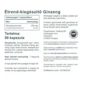 Vitaking Ginzeng kapszula - 90db - Image 2 Vitaking Ginzeng kapszula - 90db - Image 2