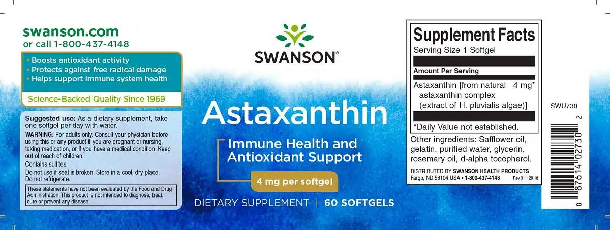 Swanson Astaxanthin kapszula - 60db - Image 2 Swanson Astaxanthin kapszula - 60db - Image 2