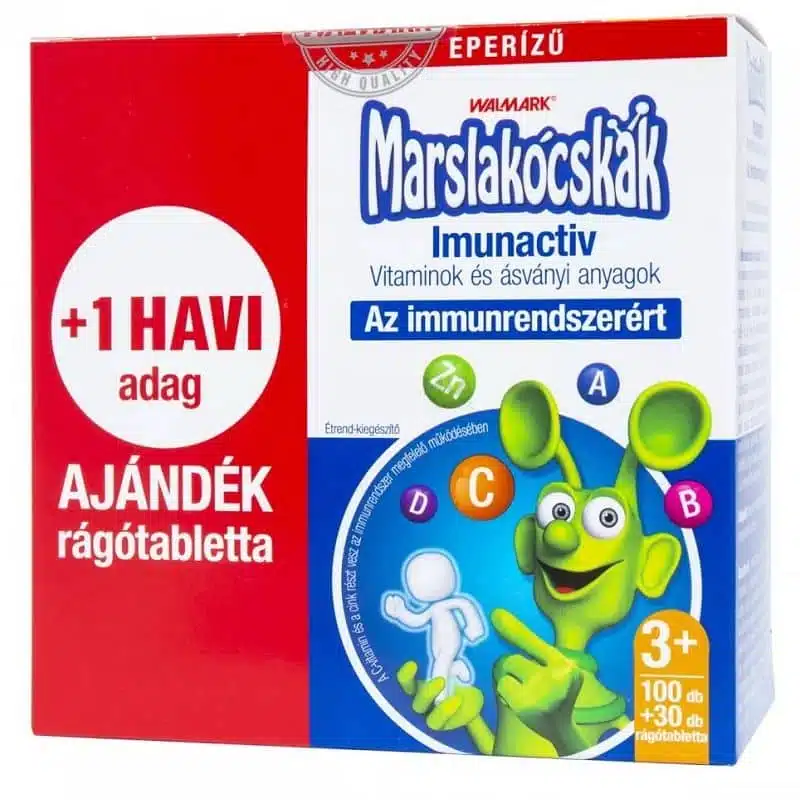 Walmark Marslakócskák Imunactiv rágótabletta epres ízben Walmark Marslakócskák Imunactiv rágótabletta epres ízben