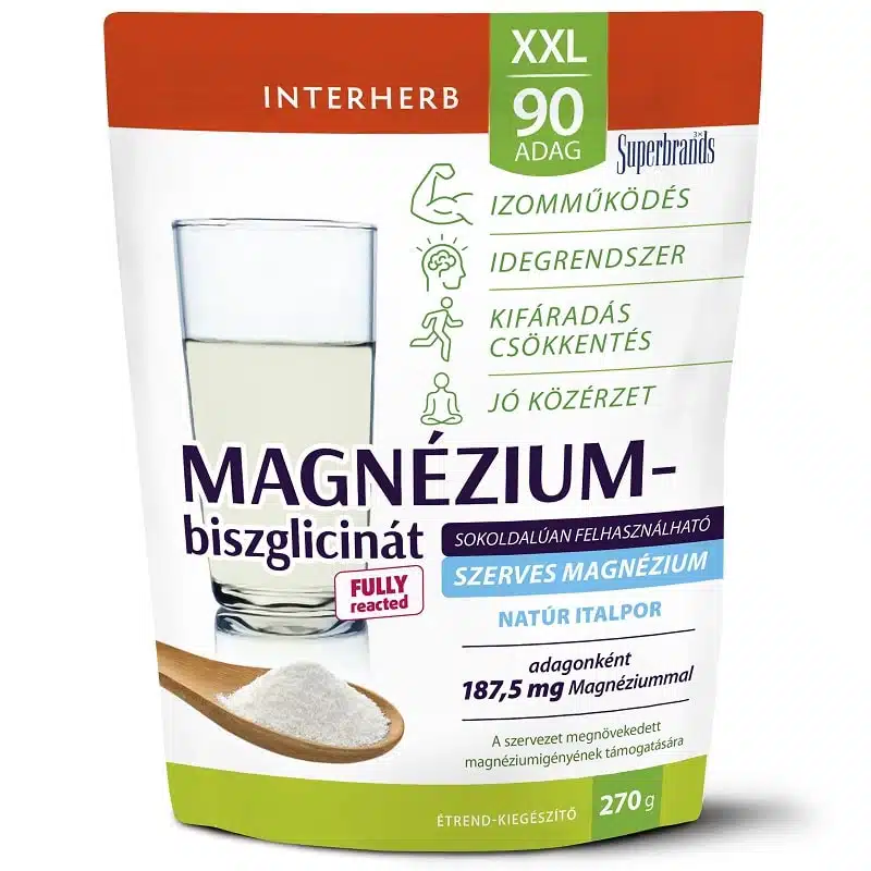 Interherb XXL Magnézium-biszglicinát natúr italpor - 270g Interherb XXL Magnézium-biszglicinát natúr italpor - 270g