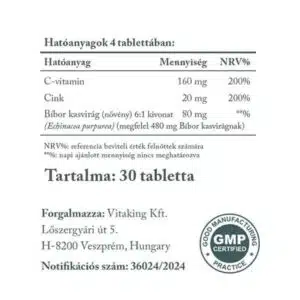 Vitaking Cink Immuno szopogató tabletta - 30db - Image 2 Vitaking Cink Immuno szopogató tabletta - 30db - Image 2