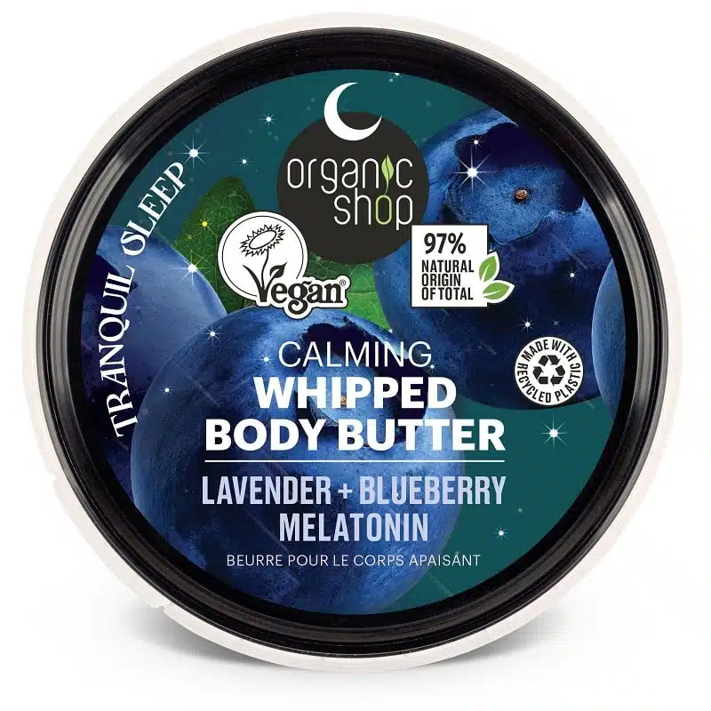 Organic Shop Nyugtató habos testvaj levendulával, áfonyával és melatoninnal - 250ml Organic Shop Nyugtató habos testvaj levendulával, áfonyával és melatoninnal - 250ml