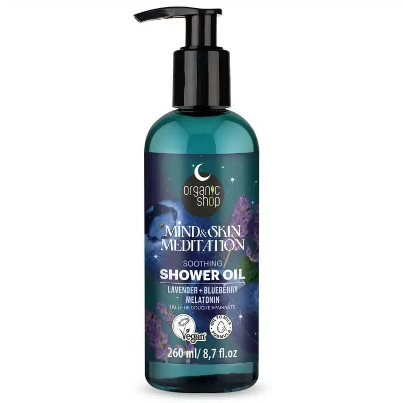 Organic Shop Nyugtató tusolóolaj levendulával, áfonyával és melatoninnal - 260ml Organic Shop Nyugtató tusolóolaj levendulával, áfonyával és melatoninnal - 260ml