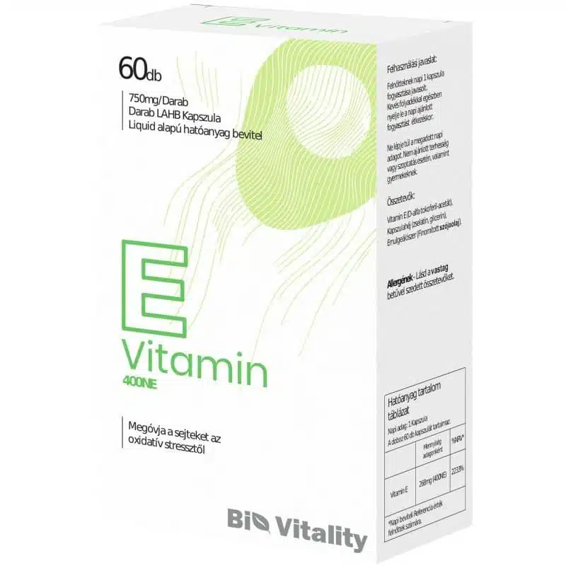 Bio Vitality E-vitamin lágyzselatin kapszula - 60db Bio Vitality E-vitamin lágyzselatin kapszula - 60db