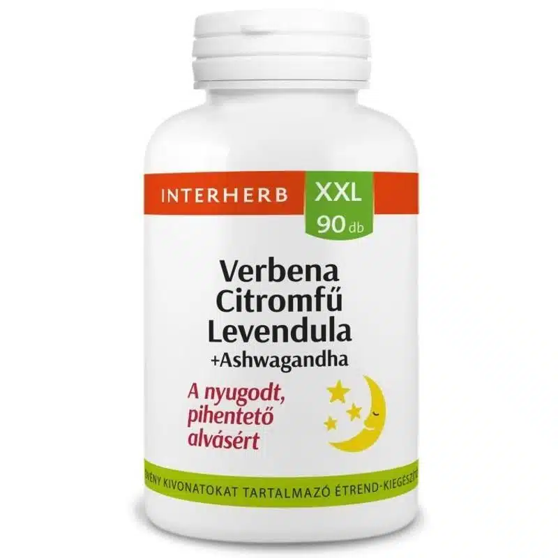Interherb XXL Verbena+Citromfű+Levendula+Ashwagandha tabletta - 90db Interherb XXL Verbena+Citromfű+Levendula+Ashwagandha tabletta - 90db