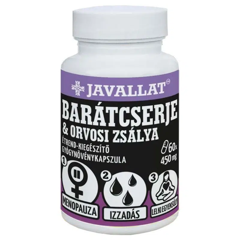 Javallat Barátcserje és Orvosi zsálya kapszula - 60db Javallat Barátcserje és Orvosi zsálya kapszula - 60db