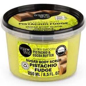Organic Shop ''Pisztáciakaramell'' Kisimító testradír pisztáciával és kakaóvajjal - 250ml