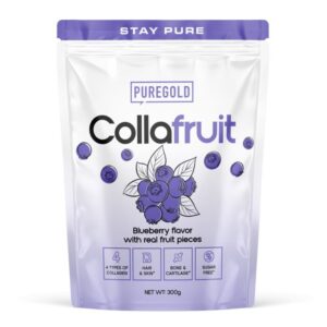 Pure Gold Collafruit Marha és Hal kollagén italpor gyümölcsdarabokkal - Áfonya - 300g