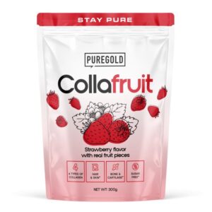 Pure Gold Collafruit Marha és Hal kollagén italpor gyümölcsdarabokkal - Eper - 300g