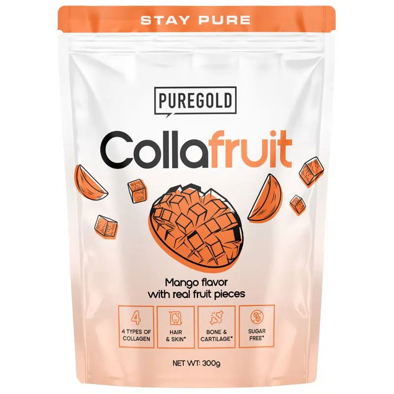 Pure Gold Collafruit Marha és Hal kollagén italpor gyümölcsdarabokkal - Mangó - 300g Pure Gold Collafruit Marha és Hal kollagén italpor gyümölcsdarabokkal - Mangó - 300g