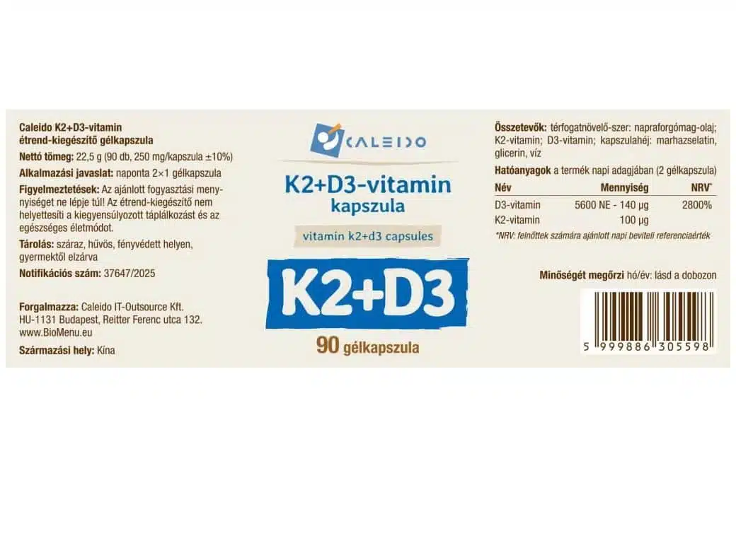 Caleido K2-D3-vitamin gélkapszula - 90db - Image 3 Caleido K2-D3-vitamin gélkapszula - 90db - Image 3