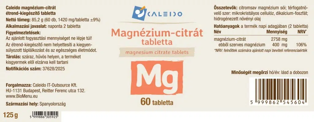 Caleido Magnézium-citrát tabletta - 60db - Image 2 Caleido Magnézium-citrát tabletta - 60db - Image 2