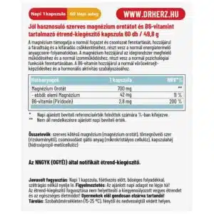 Dr. Herz Magnézium Orotát+B6-vitamin kapszula - 60db - Image 2 Dr. Herz Magnézium Orotát+B6-vitamin kapszula - 60db - Image 2