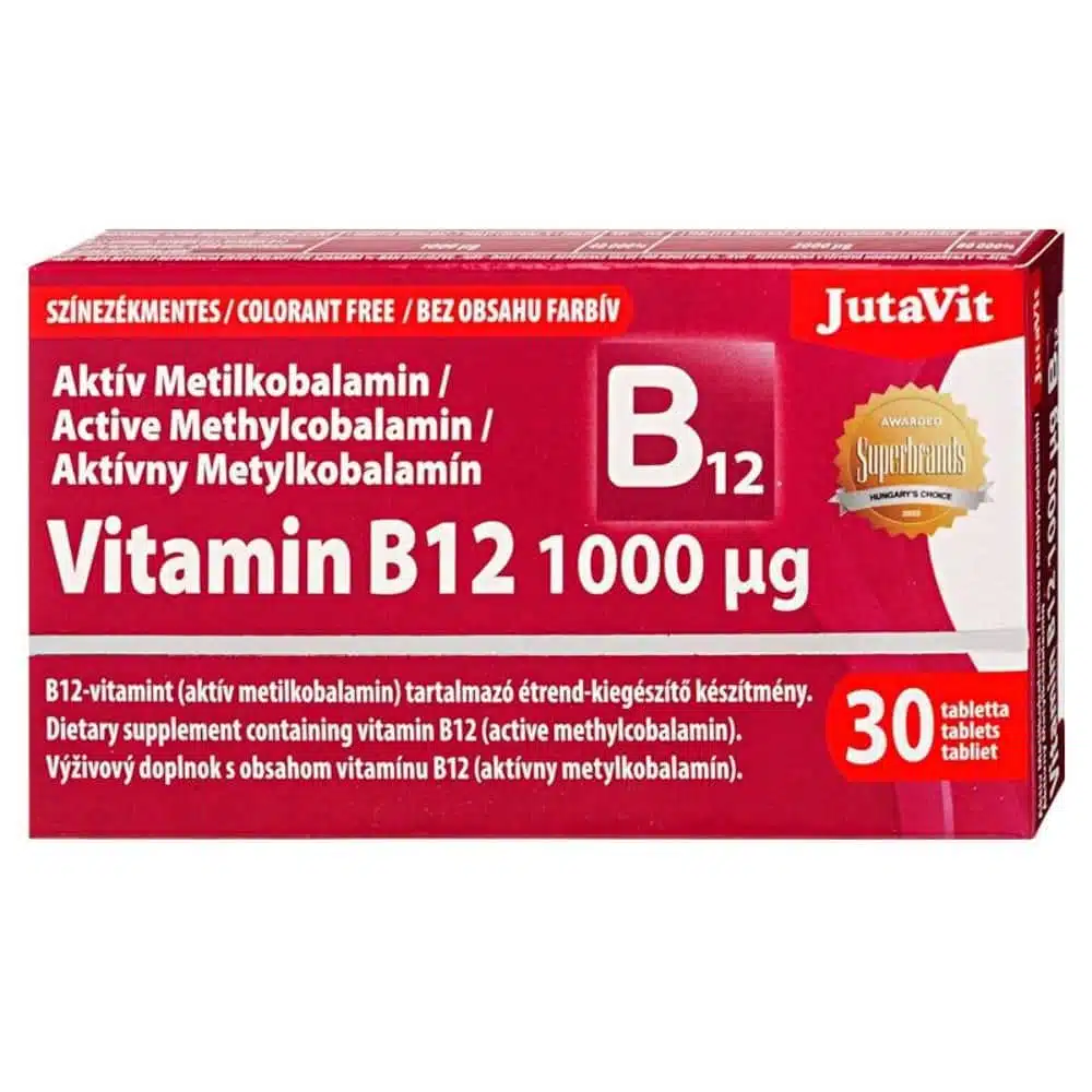 JutaVit B12-vitamin - Aktív Metilkobalamin tabletta - 30db JutaVit B12-vitamin - Aktív Metilkobalamin tabletta - 30db
