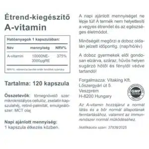 Vitaking A-10000NE vitamin kapszula - 120db - Image 2 Vitaking A-10000NE vitamin kapszula - 120db - Image 2