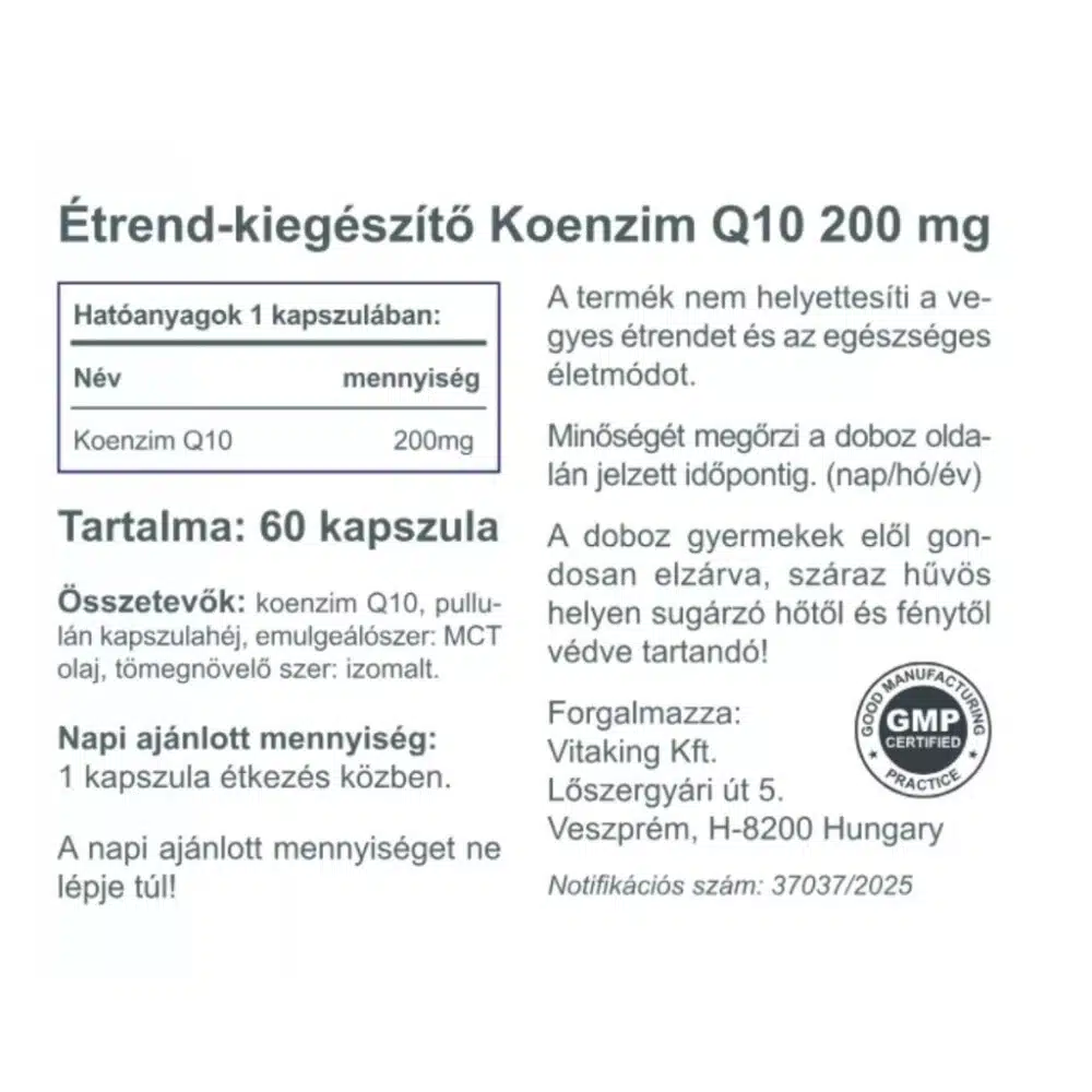 Vitaking Q10 200mg kapszula - 60db - Image 3 Vitaking Q10 200mg kapszula - 60db - Image 3