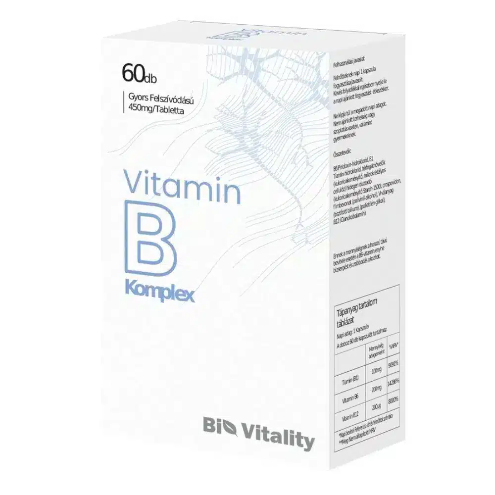 Bio Vitality B-vitamin komplex filmtabletta - 60db Bio Vitality B-vitamin komplex filmtabletta - 60db
