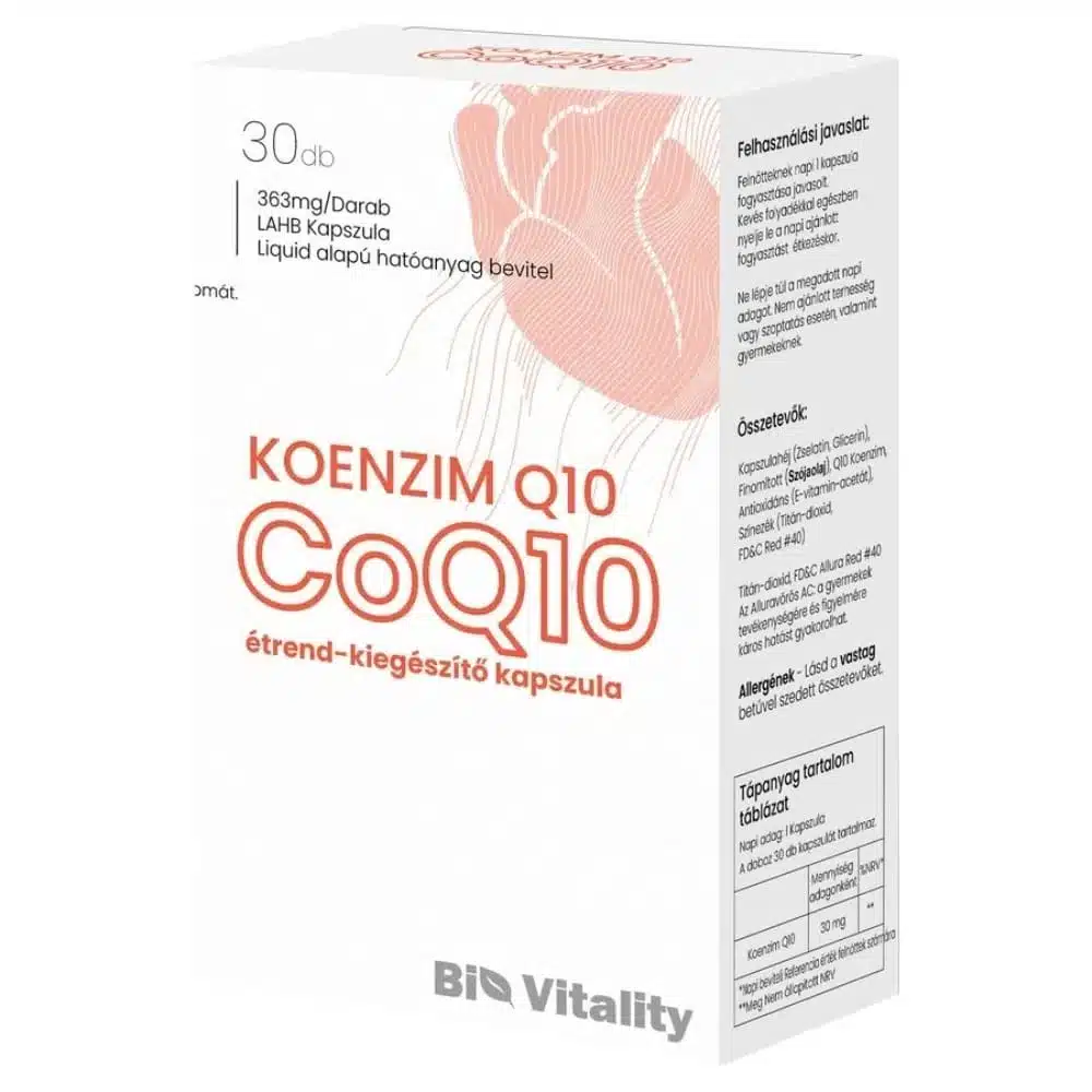 Bio Vitality Koenzim Q10 lágyzselatin kapszula - 30db Bio Vitality Koenzim Q10 lágyzselatin kapszula - 30db