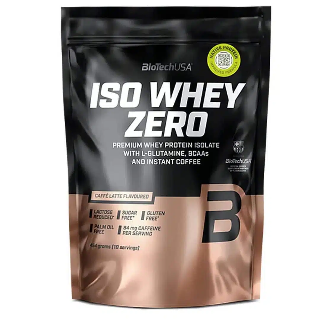 BioTech USA 100% IsoWhey ZERO caffé latte fehérjepor - 454g BioTech USA 100% IsoWhey ZERO caffé latte fehérjepor - 454g
