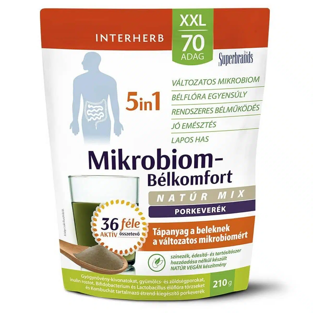 Interherb XXL Mikrobiom-Bélkomfort 5in1 Natúr mix italpor - 210g Interherb XXL Mikrobiom-Bélkomfort 5in1 Natúr mix italpor - 210g
