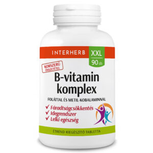 Interherb XXL B-vitamin Komplex tabletta Foláttal és Metil-Kobalaminnal - 90db