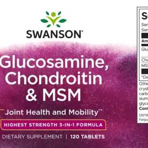 Swanson Glükozamin, Kondroitin, MSM tabletta - 120db - Image 2