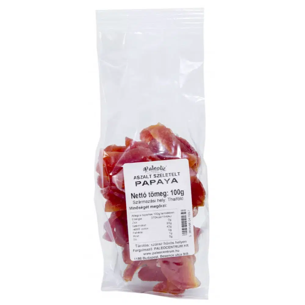 Paleolit Aszalt papaya szelet - 100g Paleolit Aszalt papaya szelet - 100g
