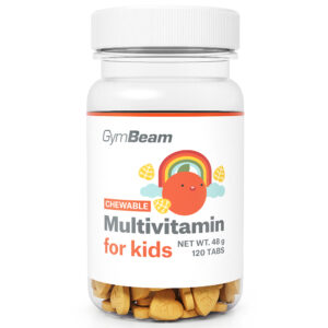 GymBeam Multivitamin narancs ízű rágótabletta gyerekeknek - 120db