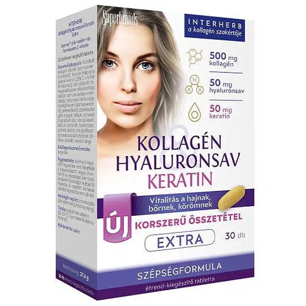 Interherb Kollagén Hyaluronsav Extra tabletta - 30db Interherb Kollagén Hyaluronsav Extra tabletta - 30db