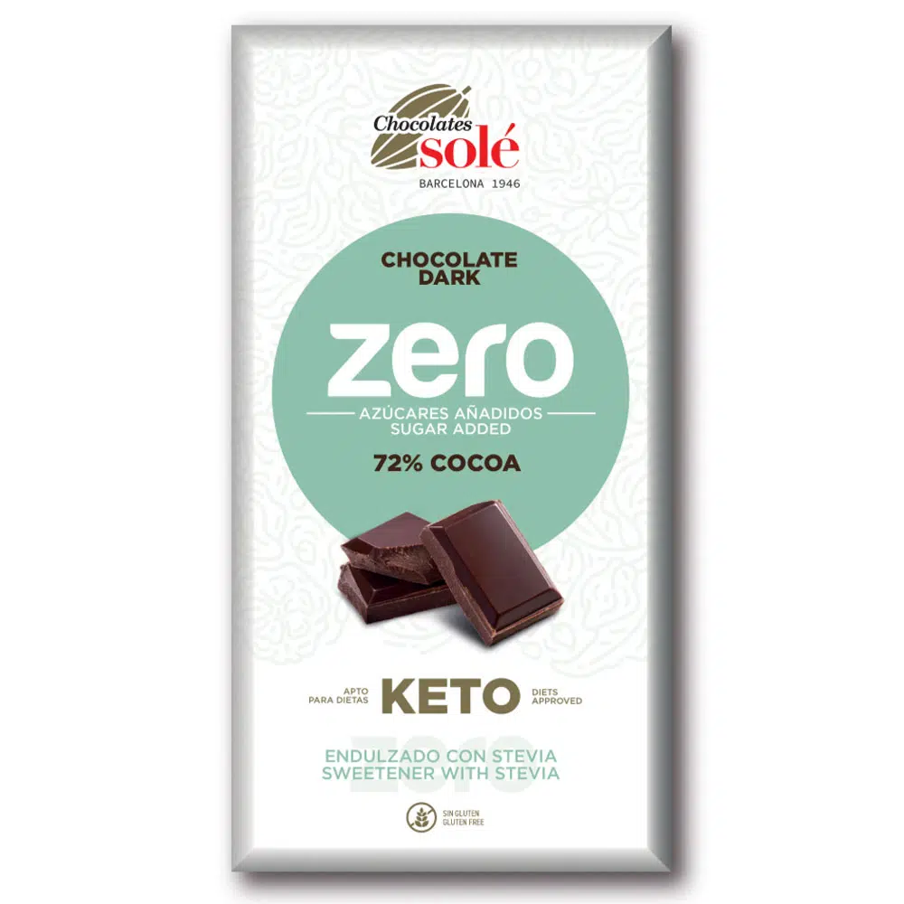 Chocolates Solé ZERO Cukormentes 72% Étcsokoládé - 100g Chocolates Solé ZERO Cukormentes 72% Étcsokoládé - 100g