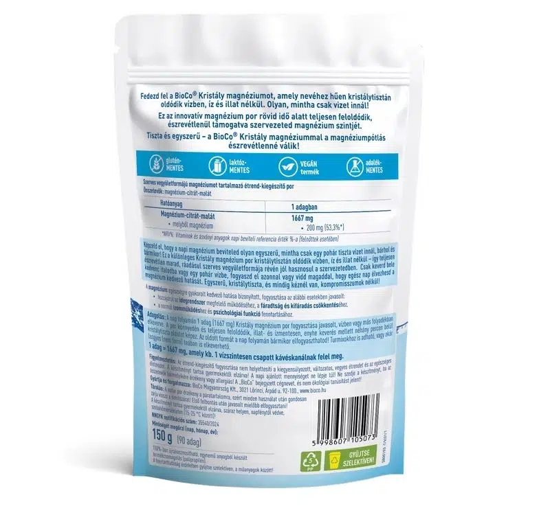 Bioco Kristály Magnézium tasakos por - 150g - Image 2 Bioco Kristály Magnézium tasakos por - 150g - Image 2