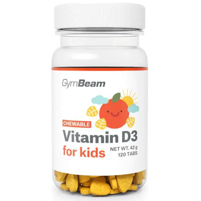 GymBeam D3-vitamin narancs ízű rágótabletta gyerekeknek - 120db GymBeam D3-vitamin narancs ízű rágótabletta gyerekeknek - 120db