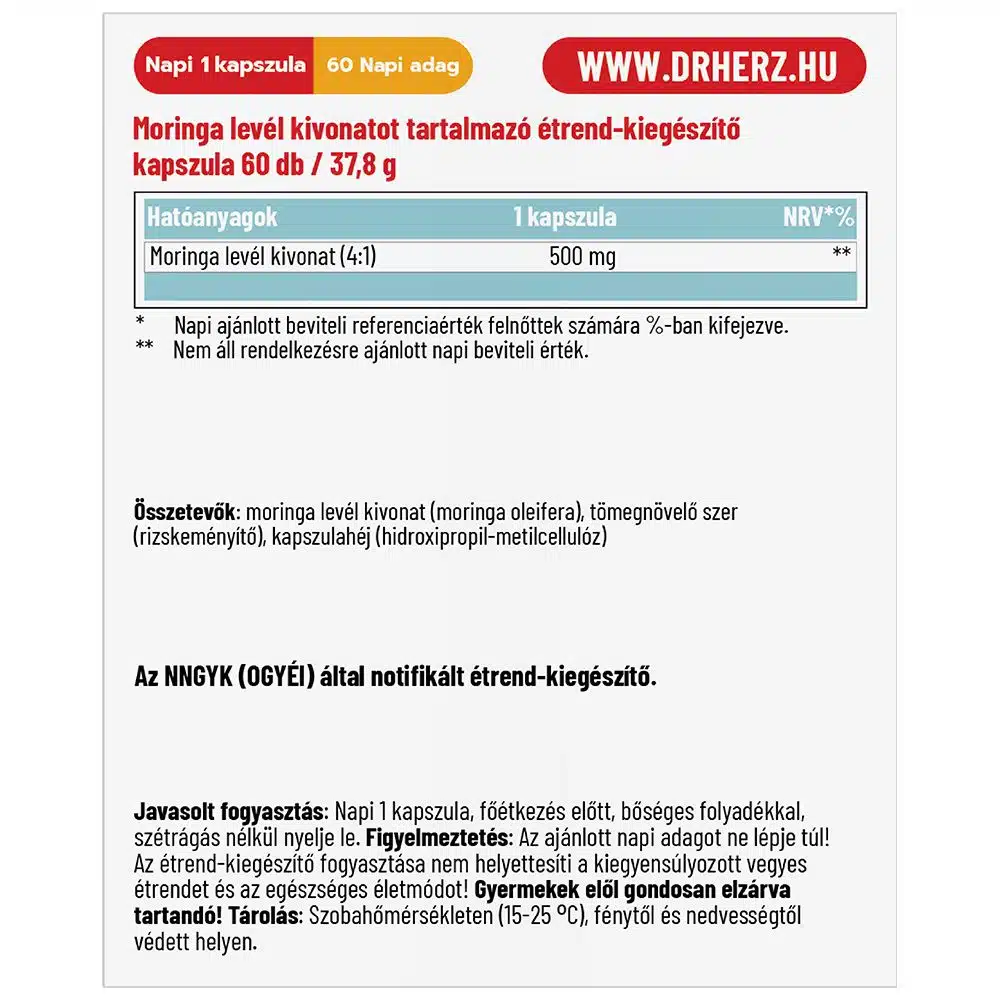 Dr. Herz Moringa kapszula - 60db - Image 2 Dr. Herz Moringa kapszula - 60db - Image 2