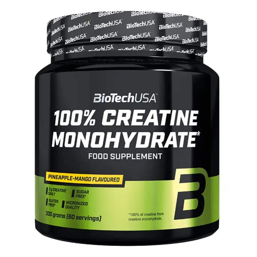 Biotech 100% Creatine Monohydrate ananász-mangó - 300g Biotech 100% Creatine Monohydrate ananász-mangó - 300g