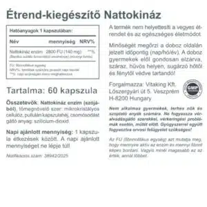 Vitaking Nattokináz Enzim kapszula - 60db - Image 2 Vitaking Nattokináz Enzim kapszula - 60db - Image 2