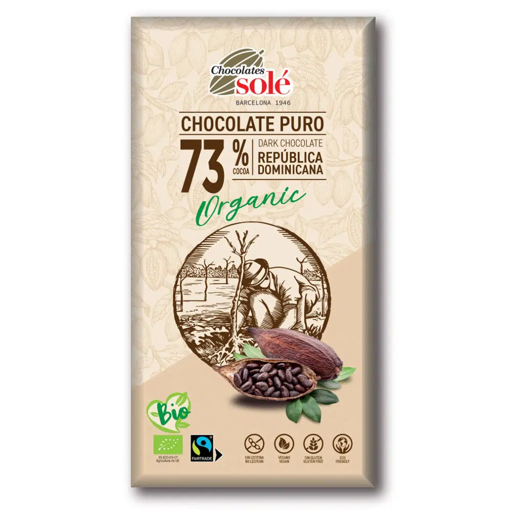 Chocolates Solé 73% Bio Étcsokoládé - 100g Chocolates Solé 73% Bio Étcsokoládé - 100g