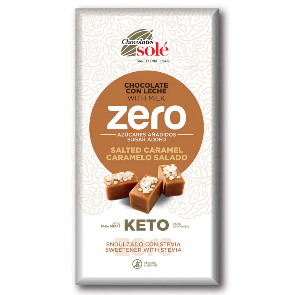 Chocolates Solé ZERO Cukormentes Sós-Karamellás Tejcsokoládé - 100g Chocolates Solé ZERO Cukormentes Sós-Karamellás Tejcsokoládé - 100g