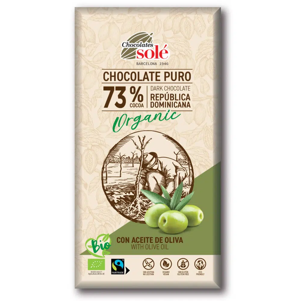 Chocolates Solé 73% Bio Olivás Étcsokoládé - 100g Chocolates Solé 73% Bio Olivás Étcsokoládé - 100g