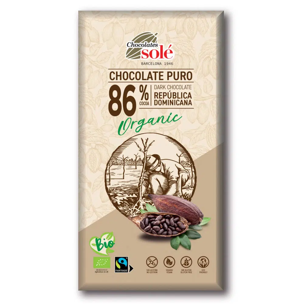 Chocolates Solé 86% Bio Étcsokoládé - 100g Chocolates Solé 86% Bio Étcsokoládé - 100g