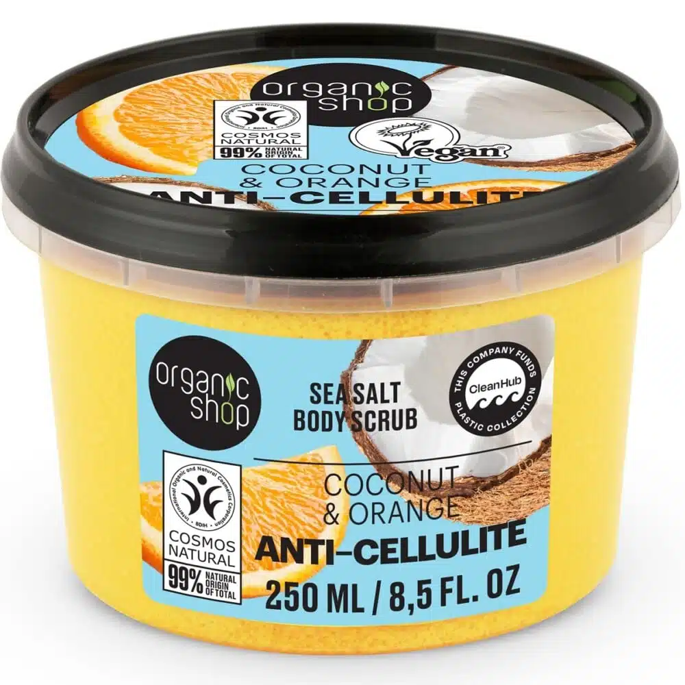 Organic Shop ''Anti-Cellulite'' tengeri sós testradír kókusszal és naranccsal - 250ml Organic Shop ''Anti-Cellulite'' tengeri sós testradír kókusszal és naranccsal - 250ml