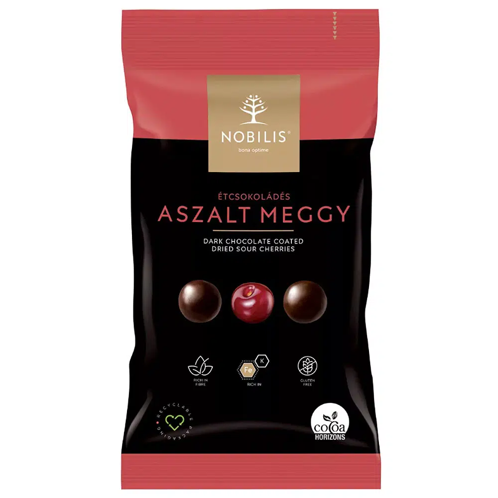 Nobilis aszalt magozott meggy étcsokoládés - 100g Nobilis aszalt magozott meggy étcsokoládés - 100g