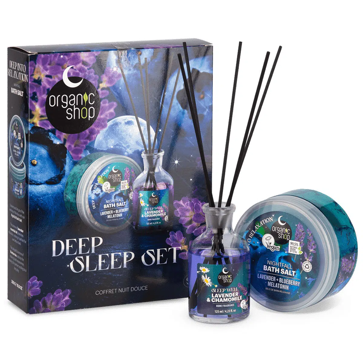 Organic Shop "Deep Sleep" ajándék szett - 300g + 125ml Organic Shop "Deep Sleep" ajándék szett - 300g + 125ml