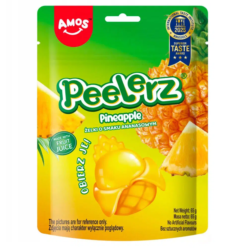 Amos Peelerz Hámozható Ananász ízű gumicukor - 85g Amos Peelerz Hámozható Ananász ízű gumicukor - 85g