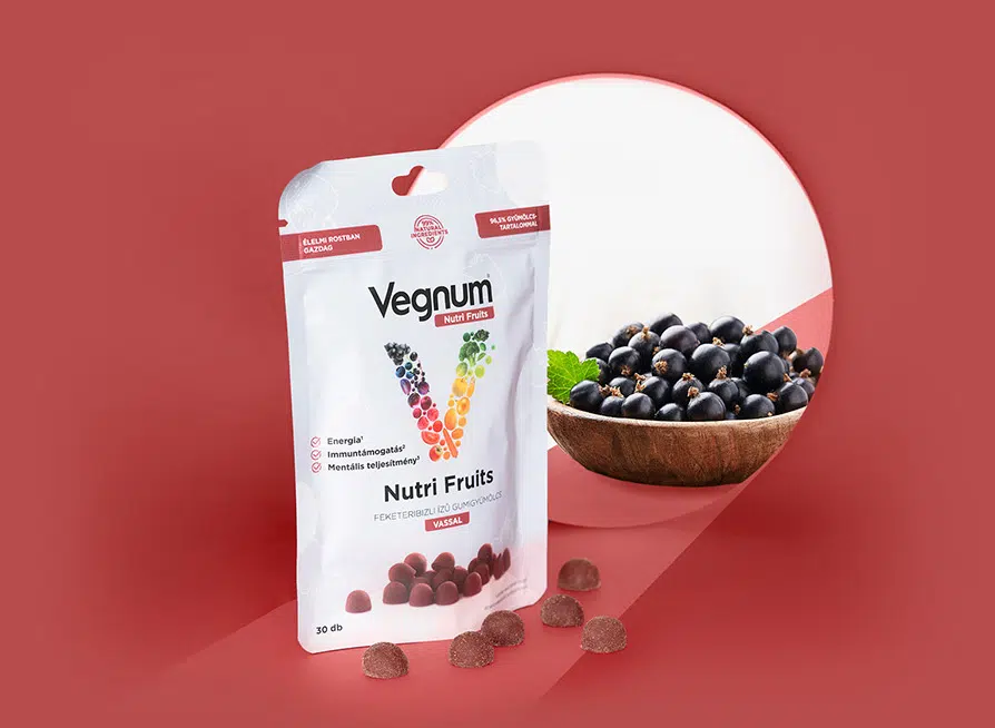 Vegnum NutriFruits Vassal feketeribizli ízű gumigyümölcs