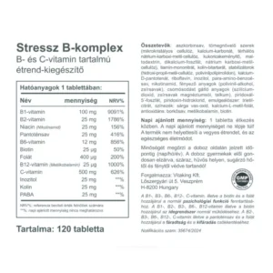 Vitaking Stress B-Komplex vitamin tabletta – 120db - Image 2 Vitaking Stress B-Komplex vitamin tabletta – 120db - Image 2